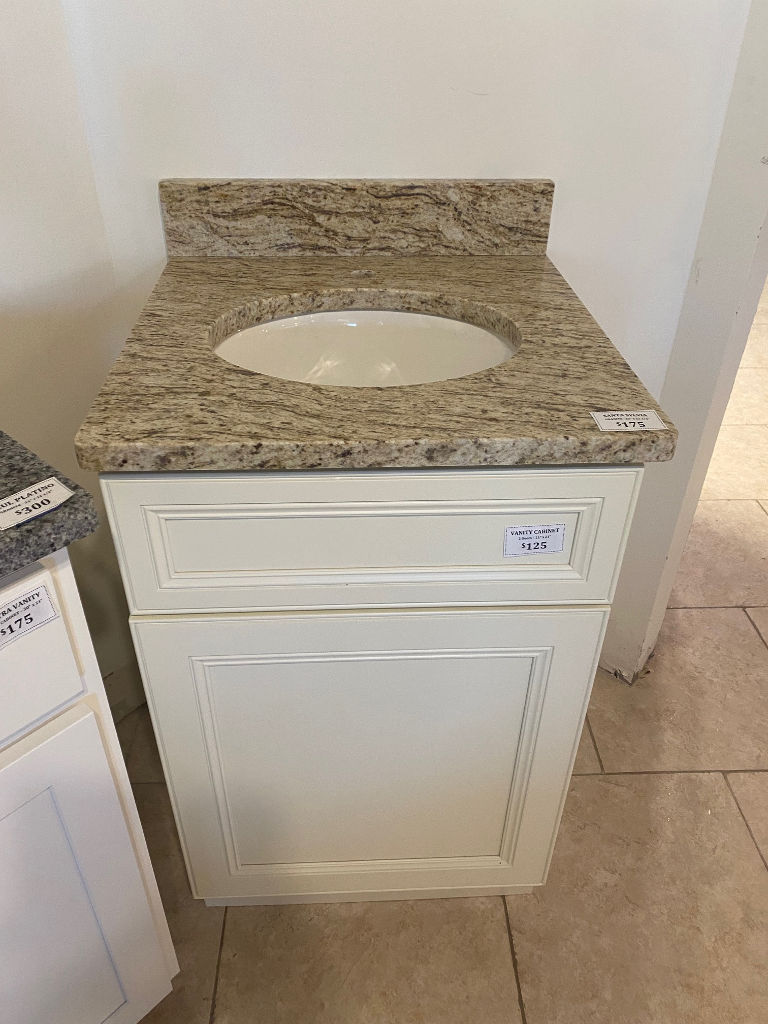 21 inch Off White Vanity with 22 inch granite top